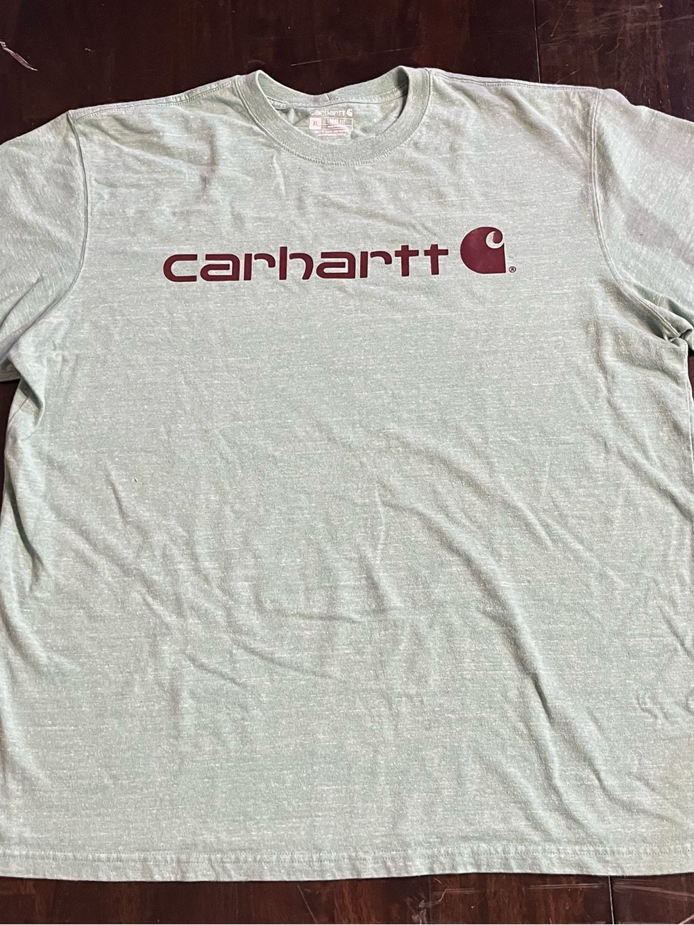 Carhartt Heather Green Loose Fit Tshirt, Logo, Sz XL
